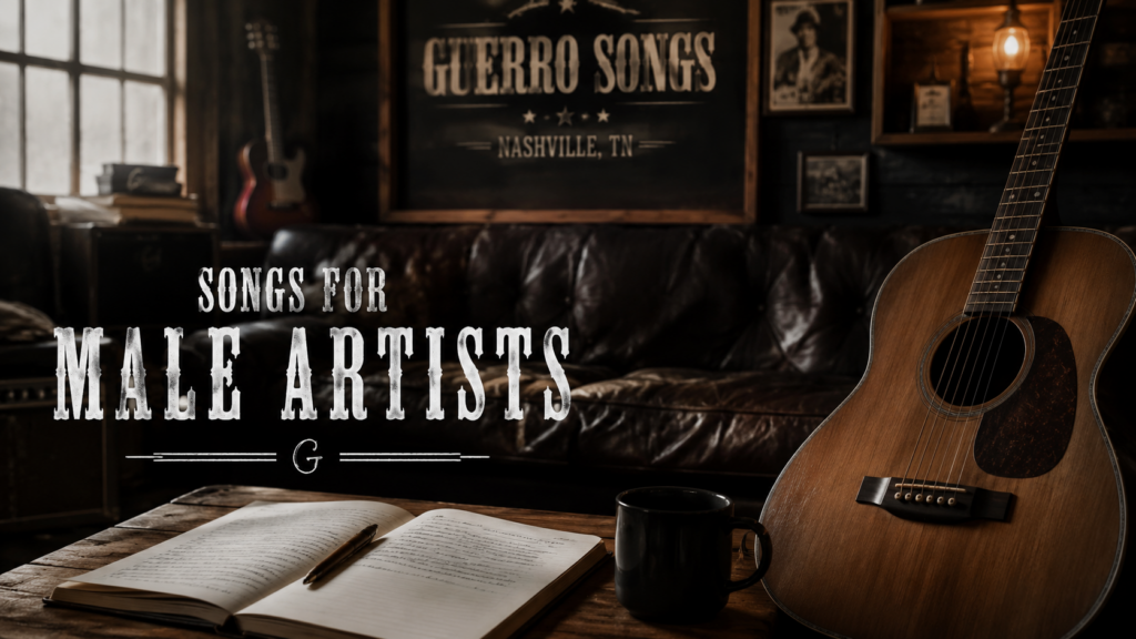 Songs for male country artists by Guerro Songs featuring a professional Nashville-style songwriting studio.