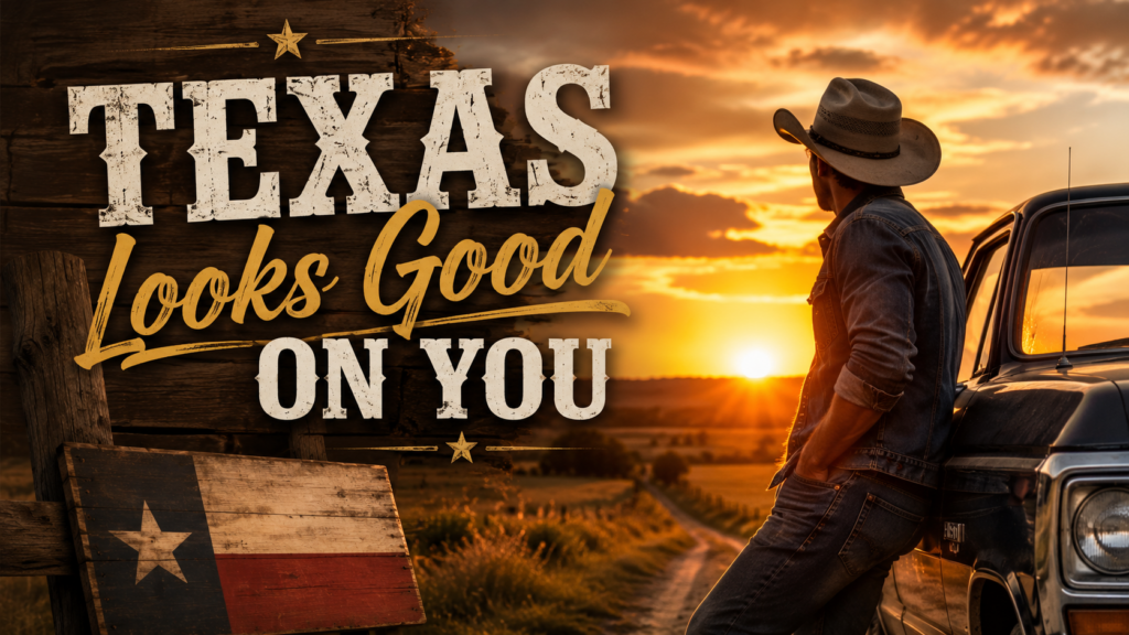 Header image for the original contemporary country song "Texas Looks Good on You" by William A. Guerro Sr. & William A. Guerro Jr.